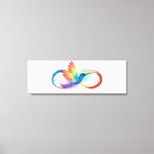 Lienzo Colibrí arcoiris con símbolo Infinity
