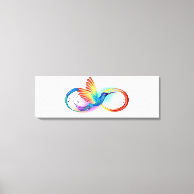 Lienzo Colibrí arcoiris con símbolo Infinity (Anverso)