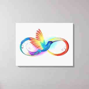 Lienzo Colibrí arcoiris con símbolo Infinity