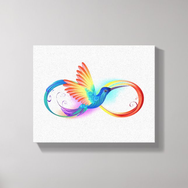 Lienzo Colibrí arcoiris con símbolo Infinity (Anverso)