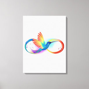 Lienzo Colibrí arcoiris con símbolo Infinity