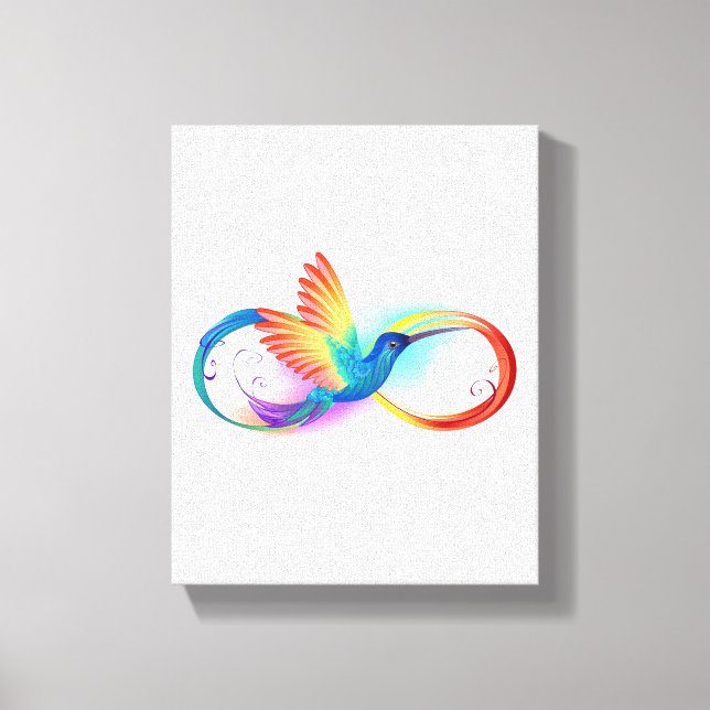 Lienzo Colibrí arcoiris con símbolo Infinity (Anverso)