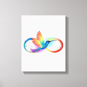 Lienzo Colibrí arcoiris con símbolo Infinity