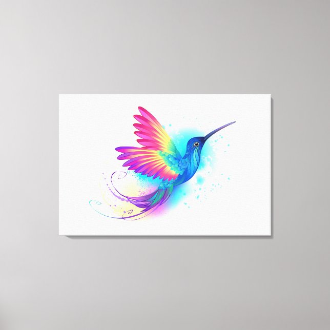 Lienzo Colibrí arcoiris exótica (Anverso)