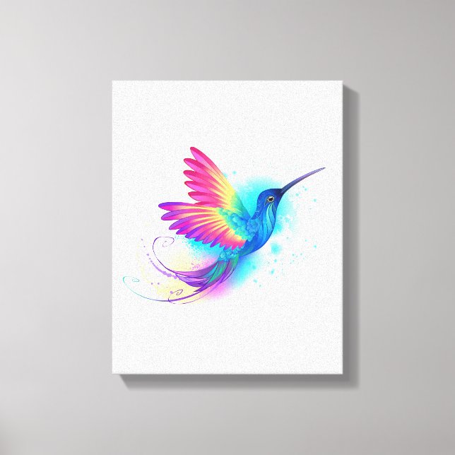Lienzo Colibrí arcoiris exótica (Anverso)
