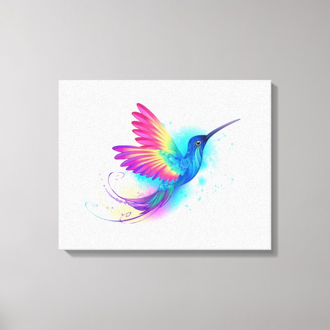 Lienzo Colibrí arcoiris exótica (Anverso)