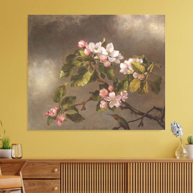 Lienzo Colibrí y flores de manzano (Insitu (Sala de estar))