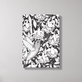 Lienzo Colibrí y fucsia