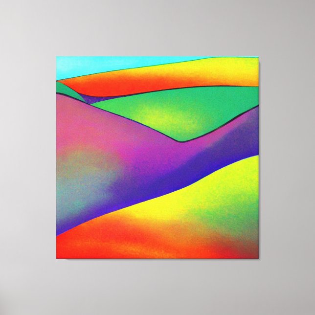 Lienzo Colinas arcoiris audaces (Anverso)