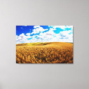 Lienzo Colinas rocosas de trigo maduro