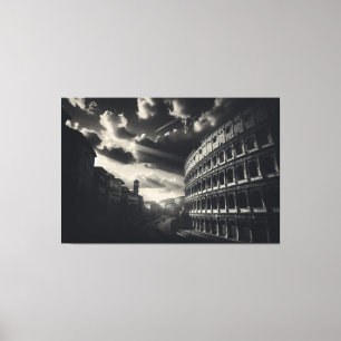 Lienzo Coliseo en blanco negro - Elegancia romana eterna