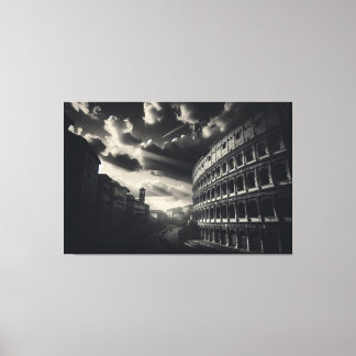 Lienzo Coliseo en blanco negro - Elegancia romana eterna