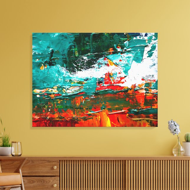 Lienzo Colisión Tropical Abstracta (Insitu (Sala de estar))