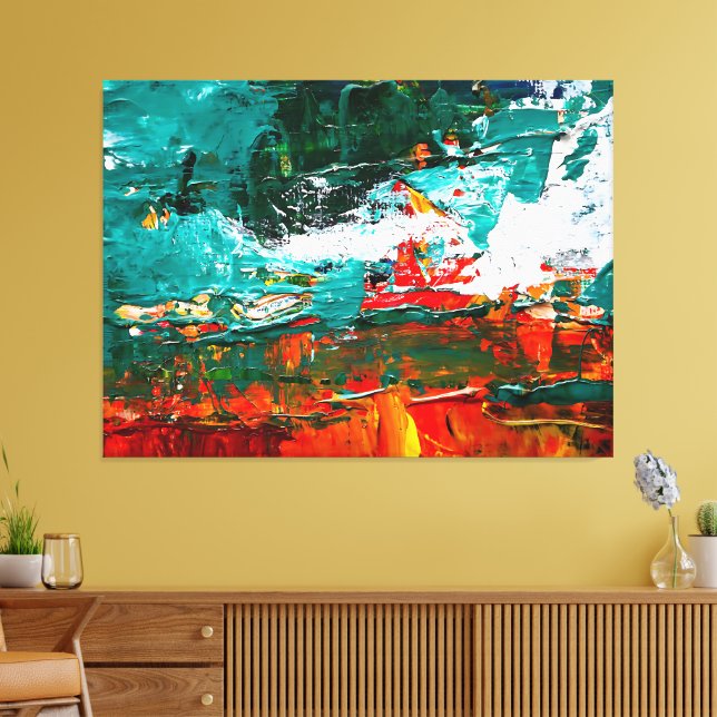 Lienzo Colisión Tropical Abstracta (Insitu (Sala de estar))