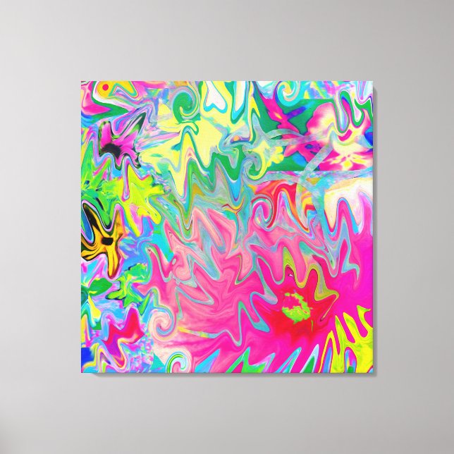 Lienzo Collage abstracto del jardín de flores colorido (Anverso)