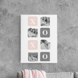 Lienzo Collage Couple Photo & Pastel Pink & Grey XOXO<br><div class="desc">Collage Couple Photo & Pastel Pink & Grey XOXO</div>