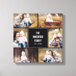 Lienzo Collage cuadrado Personalizado foto tela envuelta<br><div class="desc">Personaliza este lienzo con tus fotos bodas para crear una pintura mural para atesorar para siempre. El color de fondo se puede personalizar en línea (a cualquier color!</div>