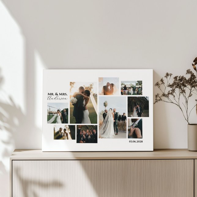 Lienzo Collage de 9-Photo Boda Personalizado minimalista (Subido por el creador)