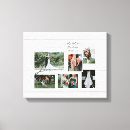 Lienzo Collage de Bodas de escritura de madera rústica 6 