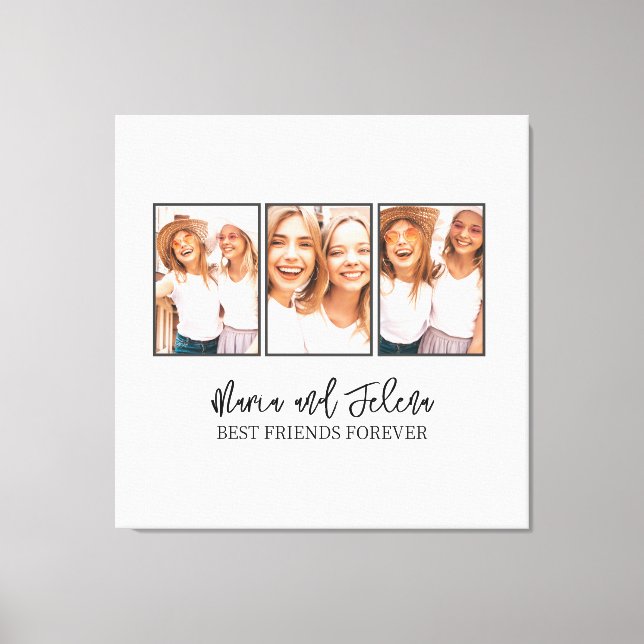 Lienzo Collage de fotos BFF de regalo de los mejores amig (Anverso)