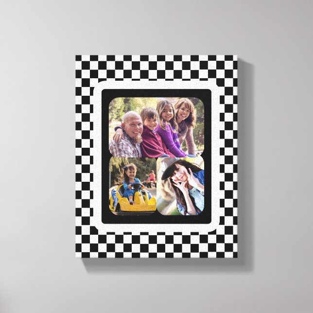 Lienzo Collage de fotos blanco y negro (Anverso)