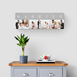 Lienzo COLLAGE DE FOTOS CASADO 7 Imagen gris y blanco<br><div class="desc">Elegante estampado de tela estirada, personalizado con sus fotos bodas. Un diseño elegante en una paleta de colores neutros de gris y blanco, perfecto para recién casados y regalos de aniversario. La plantilla de fotos está configurada para que agregue 7 de sus imágenes favoritas que se muestran en formato retrato...</div>