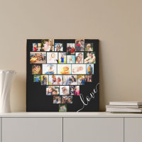 Collage de fotos con forma de corazón de amor pequ