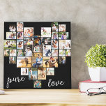 Lienzo Collage de fotos con forma de corazón puro pequeño<br><div class="desc">Crea tu propio Collage de fotos en forma de corazón con 36 de tus fotos y selfies familiares favoritos. El collage incluye una variedad de formas de paisaje, retrato y cuadrado para ofrecerle muchas opciones al colocar su propia foto. El diseño se completa con "Pure Love", que está escrito en...</div>