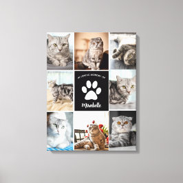 Lienzo Collage de fotos De Cat Memorial Personalizado En