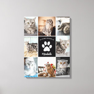 Lienzo Collage de fotos De Cat Memorial Personalizado En 