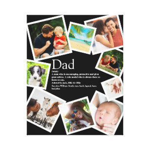 Lienzo Collage de fotos de definición de nombre de padre 