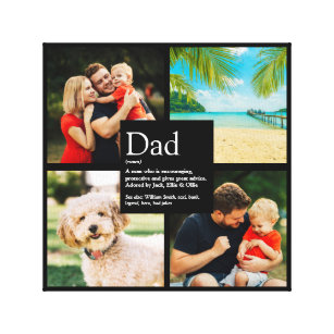 Lienzo Collage de fotos de definición de papá personaliza