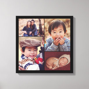 Lienzo Collage de fotos de encargo moderno de la familia