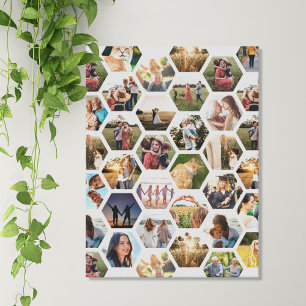 Lienzo Collage de fotos de familia geométrica