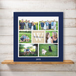 Lienzo Collage de fotos de familia monograma clásico Pers<br><div class="desc">Deja que tu familia brille con este clásico collage de fotos familiares de personalizados. Sólo tienes que subir 6 de tus fotos favoritas y luego añadir tu monograma inicial, nombre de familia y año al cuadrado central que tiene un aspecto de lino en vez de fondo. Cambie el color general...</div>