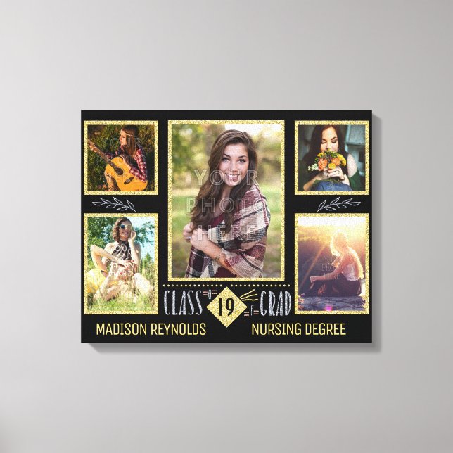 Lienzo Collage de fotos de Graduación de la Escuela Secun (Anverso)