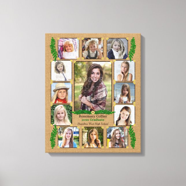 Lienzo Collage de fotos de graduación de secundaria | Bur (Anverso)