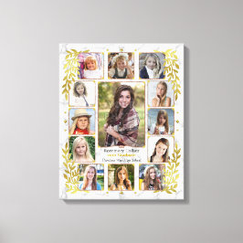 Lienzo Collage de fotos de graduación de secundaria | Oro