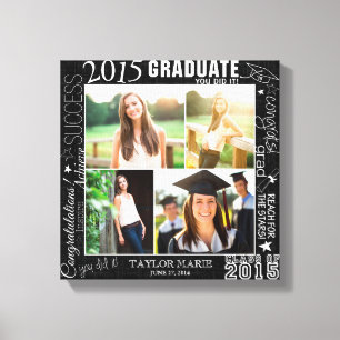 Lienzo Collage de fotos de graduación personalizada 2015