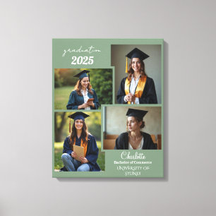 Lienzo Collage de fotos de graduación personalizado