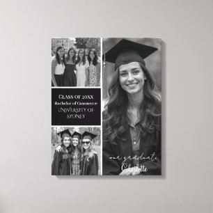 Lienzo Collage de fotos de graduación personalizado