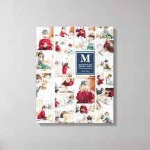 Collage de fotos de imágenes del Monograma Azul de