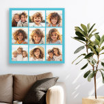 Lienzo Collage de fotos de Instagram Aqua con 9 fotos cua<br><div class="desc">¡Usa tus fotos sin marcos para crear tu propia pieza de arte! Añade tus fotos e instantáneas favoritas a esta tira para un divertido guardián de la memoria. Una forma artística de mostrar tus mejores fotos para compartir fotos.</div>