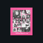 Lienzo Collage de fotos de Instagram - Hasta 14 fotos Ros<br><div class="desc">Un diseño de fondo colorido. Utiliza hasta catorce fotos cuadradas para crear un regalo único y personal. Si necesita ajustar las imágenes,  haga clic en la herramienta personalizar para realizar cambios.</div>