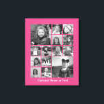 Lienzo Collage de fotos de Instagram - Hasta 14 fotos Ros<br><div class="desc">Un diseño de fondo colorido. Utiliza hasta catorce fotos cuadradas para crear un regalo único y personal. Si necesita ajustar las imágenes,  haga clic en la herramienta personalizar para realizar cambios.</div>