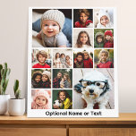 Lienzo Collage de fotos de Instagram - Hasta 14 fotos Ros<br><div class="desc">Un diseño de fondo colorido. Utiliza hasta catorce fotos cuadradas para crear un regalo único y personal. Si necesita ajustar las imágenes,  haga clic en la herramienta personalizar para realizar cambios.</div>