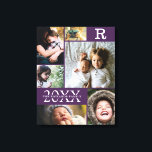 Lienzo Collage de fotos de la familia de bloques de color<br><div class="desc">Moderno Collage de fotos de la familia de bloques de color púrpura 6 - con apellido familiar personalizado, año y carta inicial, todo ello organizado en un elegante diseño de rejilla. Este diseño moderno y elegante muestra 6 de tus propias imágenes con gusto. Disponible en varias coloridas para adaptarse a...</div>