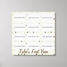 Lienzo Collage de fotos de primer año de bebé envuelto