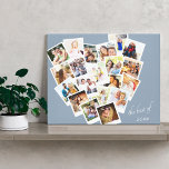 Lienzo Collage de fotos del corazón El mejor gris azul de<br><div class="desc">Crea tu propio collage de fotos en forma de corazón. El diseño está escrito con las palabras "lo mejor de [año]" que puede editar a su gusto. La plantilla de fotos está configurada para que añadas 20 de tus imágenes favoritas, que se muestran en cuadrado, estilo de instagram con marcos...</div>