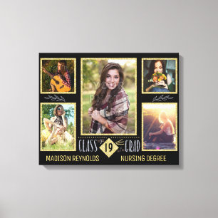 Lienzo Collage de fotos del graduado de la universidad de